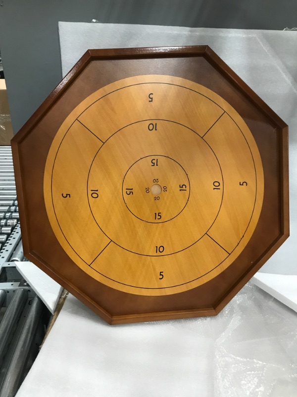 Photo 2 of Tournament Crokinole and Checkers, 30-Inch Official Crokinole Board Game with 26" Playing Surface, Canadian Heritage Tabletop Game for Two Players, Dexterity Krokinole Games for Families and Friends
