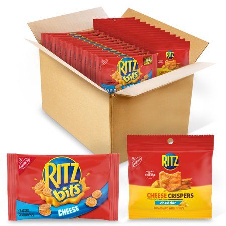 Photo 1 of Best By: 23.jan.2023RITZ Bits Cheese Crackers & RITZ Cheese Crispers Cheddar Chips Variety Pack, 48 Snack Packs
