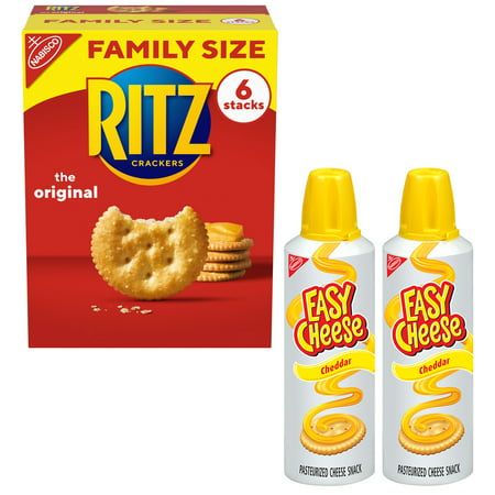 Photo 1 of Best By: 13.APR.23
RITZ Original Crackers and Easy Cheese Cheddar Snack Variety Pack Halloween Snacks 1 Family Size Box & 2 Cans
