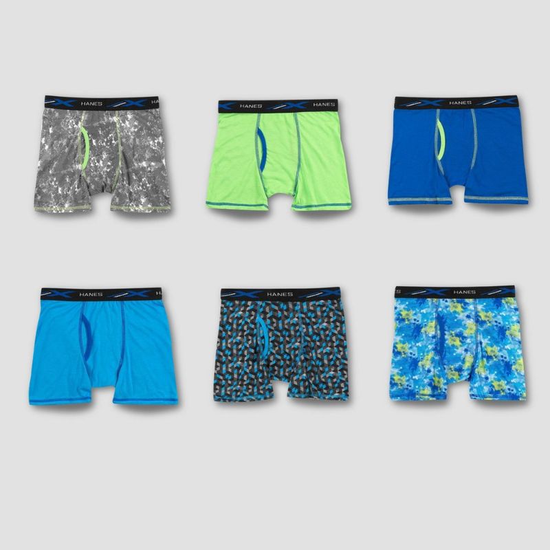 Photo 1 of Boys X-Temp® Lightweight Boxer Briefs 6-Pack SIZE S
