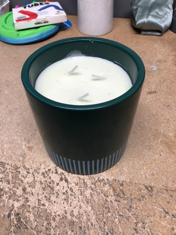 Photo 2 of 30oz Cylindrical Ceramic Arch 2-Wick Citronella Candle Deep Green - Project 62&#8482;