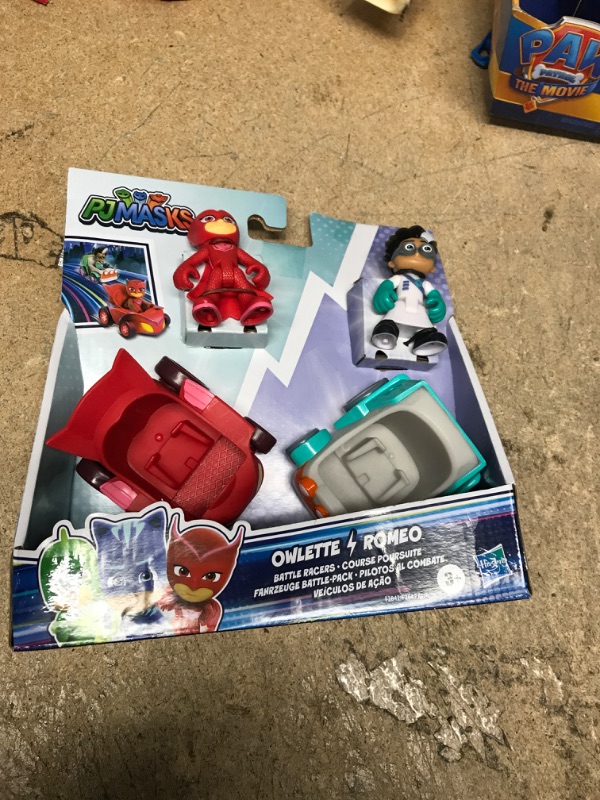 Photo 2 of PJ Masks Owlette vs Romeo Battle Racers Preschool Toy, Vehicle and Action Figure Set for Kids Ages 3 and Up Standard Packaging