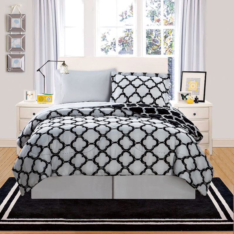 Photo 1 of 
VCNY Home Galaxy Reversible 8 Piece Comforter Set, King, Black/White