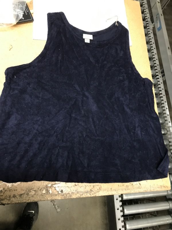 Photo 2 of A New Day Women's Terry Tank Top - LARGE Blue