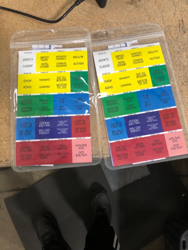 Photo 2 of Index Tabs for DSM-5, Color-Coded DSM-5 Tabs, Laminated for Protection, 80 Tab in Total, 11 Blank Tabs, with Alignment Guide and Bookmark, Easy to Apply and Remove
 2Pack