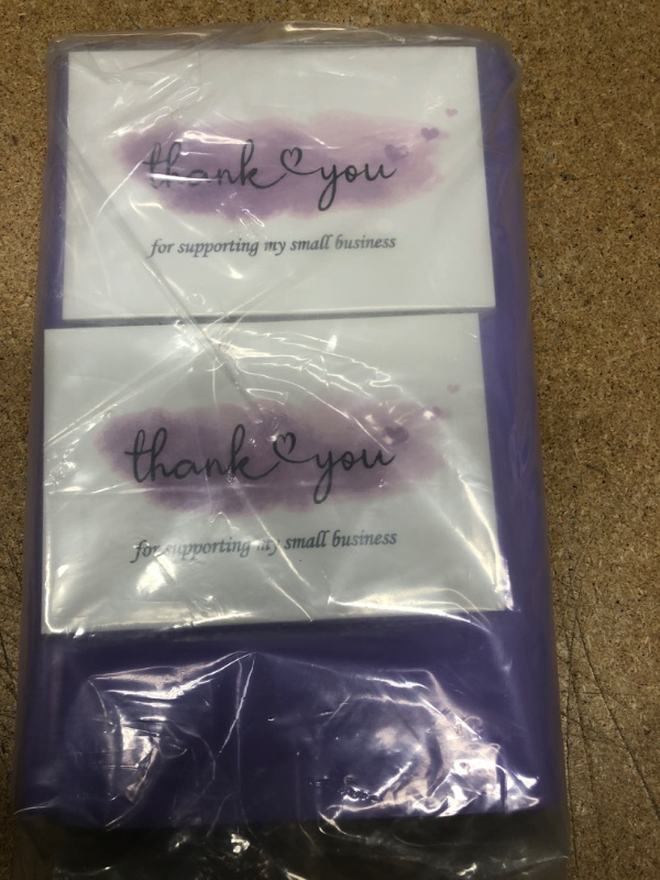 Photo 2 of 50Pcs Poly Mailers with 50Pcs Thank You Cards, Cute Mailing & Shipping Bags 10x13 Inch with Build-in Handle 3Mil Extra Thick Self Adhesive Packaging Bags for Small Business, Boutique- Purple Purple 10x13