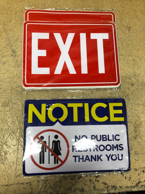 Photo 1 of No Public Restrooms Signs 4 Pack 10"x7" No Public Restroom Stickers Signs for Business 4 pcs Blue