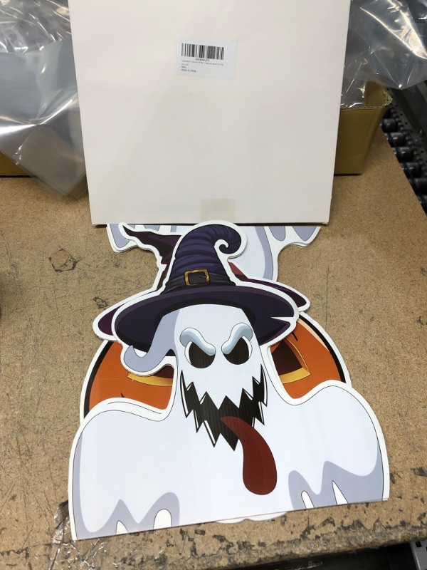 Photo 2 of [ Extra Large ] 3 Ft 2 Pack Halloween Yard Signs with Stakes Halloween Decorations Outdoor Ghost Pumpkin with Witch Hat Halloween Decor Home Outside Yard Lawn Garden Holiday Party Trick or Treat