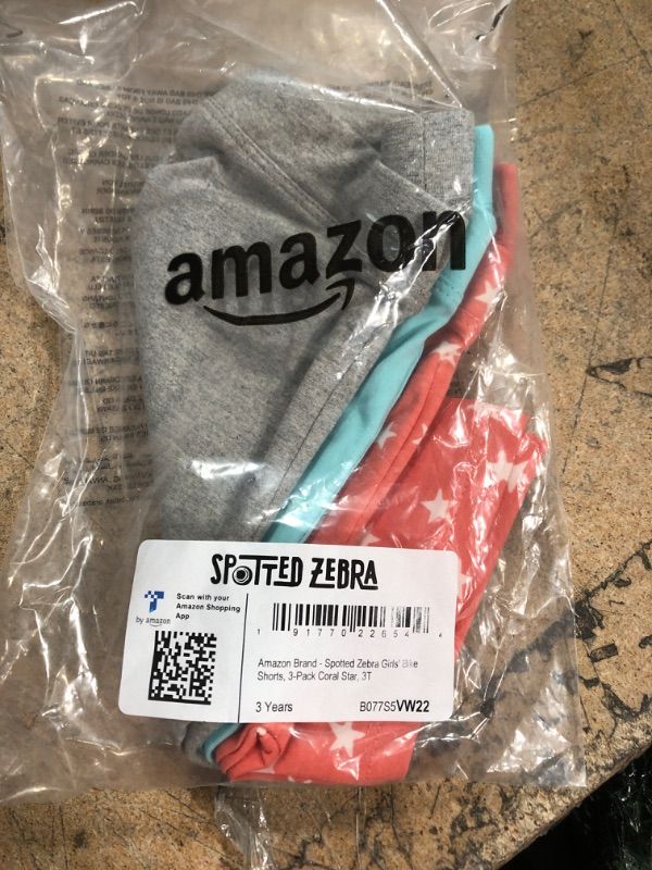 Photo 1 of Amazon Essentials Girls and Toddlers' Bike Shorts , Multipacks 3 Coral Orange, Stars 3T
