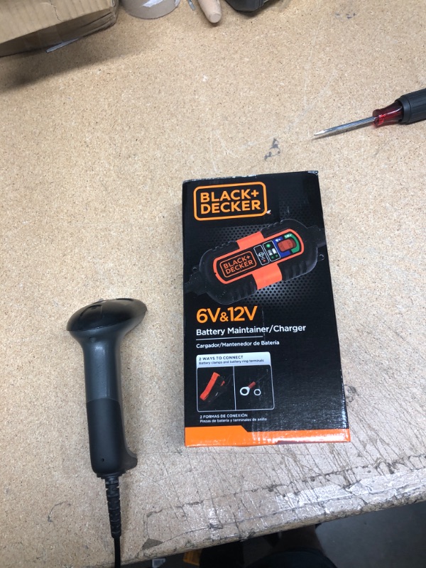 Photo 1 of BLACK+DECKER BM3B Fully Automatic 6V/12V Battery Charger/Maintainer with Cable Clamps and O-Ring Terminals