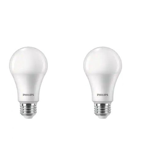 Photo 1 of 100-Watt Equivalent A19 Dimmable with Warm Glow Dimming Effect Energy Saving LED Light Bulb Soft White (2700K) (2-Pack)
