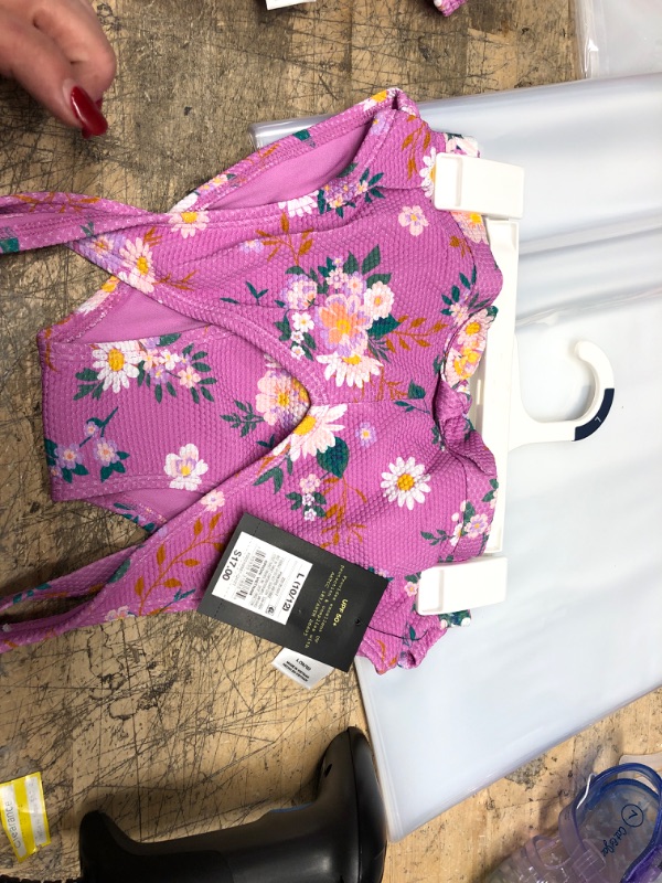 Photo 1 of Girls&#39; Floral Print Tie-Front 2pc Bikini Set - art class&#8482; Pink L