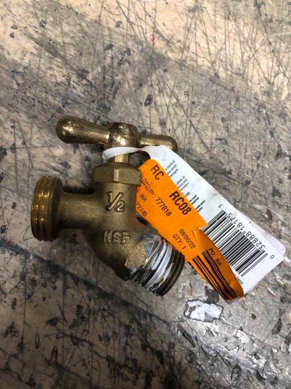 Photo 2 of 1/2 in. x 3/4 in. MIP x MHT Brass Hose Bibb Valve