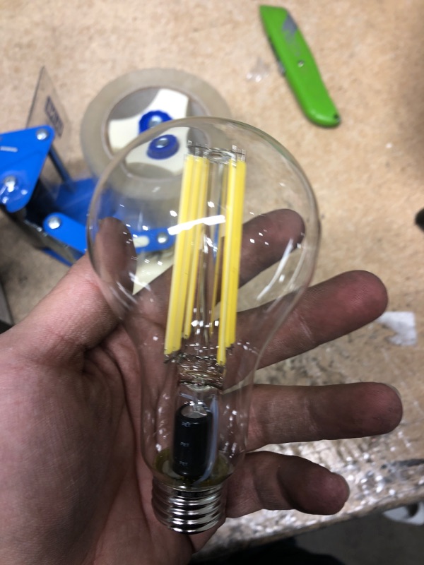 Photo 1 of 150-Watt Equivalent A21 Clear Glass Filament Daylight (5000K) LED Light Bulb (1-Bulb)
