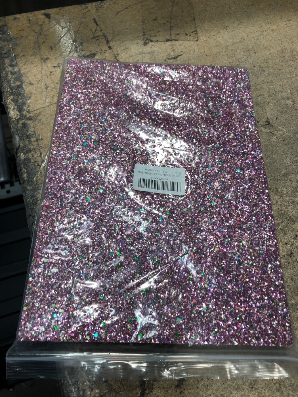 Photo 2 of 13 Pieces A4 Chunky Crude Glitter Synthetic Fabric for Jewlery Making, Assorted Color Mixed Stereo Sequins Faux Leather Sheets Handicraft Leather Fabric, 30X21CM