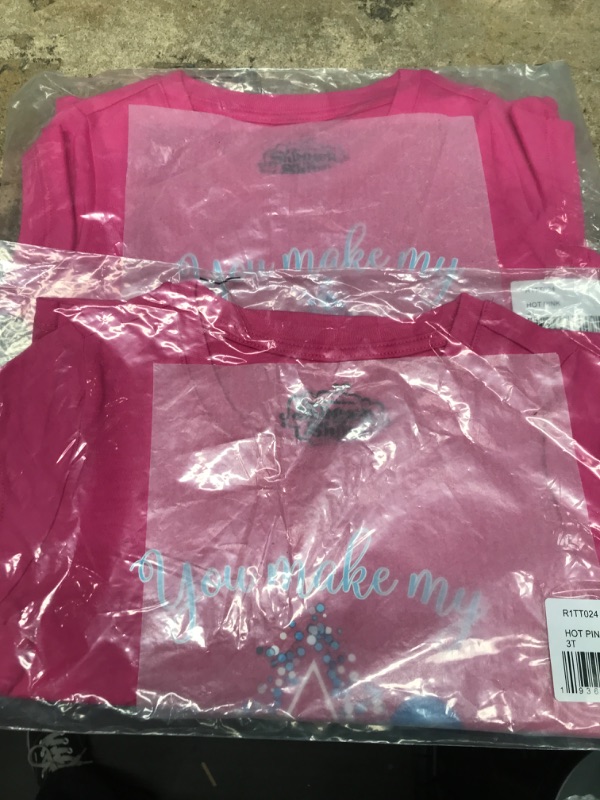 Photo 2 of 2 OF- Shimmer and Shine Girls' Toddler Short Sleeve T-Shirt 3T Hot Pink