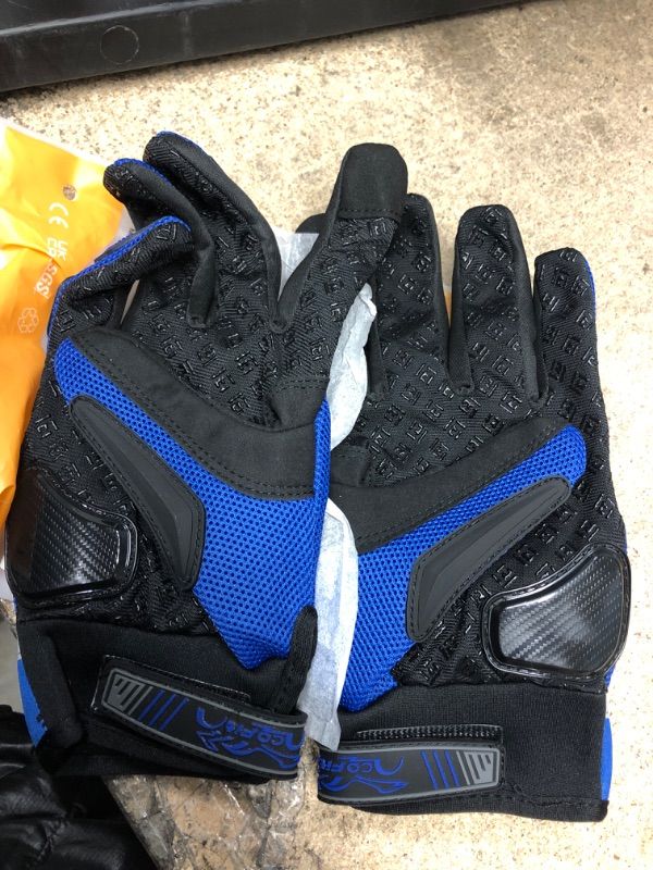 Photo 2 of COFIT Breathable Mesh Motorcycle Gloves for BMX ATV MTB Riding, Road Racing, Cycling and Bike, Motorbike Gloves with Hard Knuckle and Touchscreen for Men and Women 02-Blue XX-Large