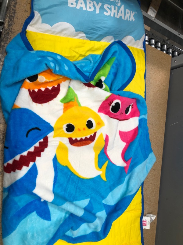 Photo 2 of Baby Shark Toddler Nap Mat - Includes Pillow and Fleece Blanket – Great for Boys and Girls Napping at Daycare, Preschool, Or Kindergarten - Fits Sleeping Toddlers and Young Children
