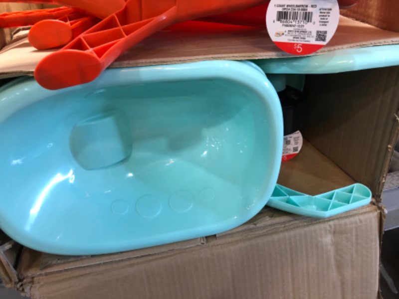 Photo 4 of 6pck of kids wheels barrow 3 are orange 3 light blue color