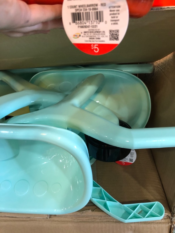 Photo 1 of 6pck of kids wheels barrow 3 are orange 3 light blue color