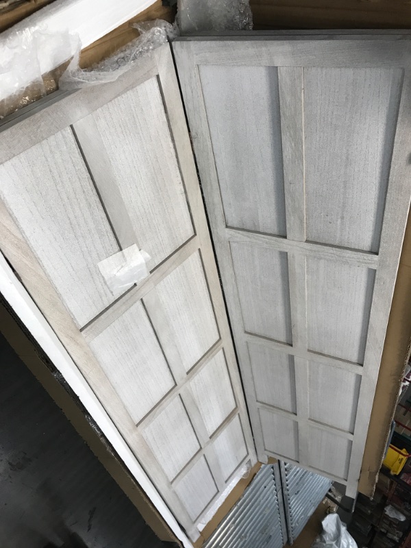 Photo 1 of *Minor damage** Wood Room Divider, Room Dividers and Folding Privacy Screens White Room Divider Screen 5.6 FT Tall, 16" Each Panel, 4 Panel Room Divider for Restaurant, Bedroom, Office White 4 Panel