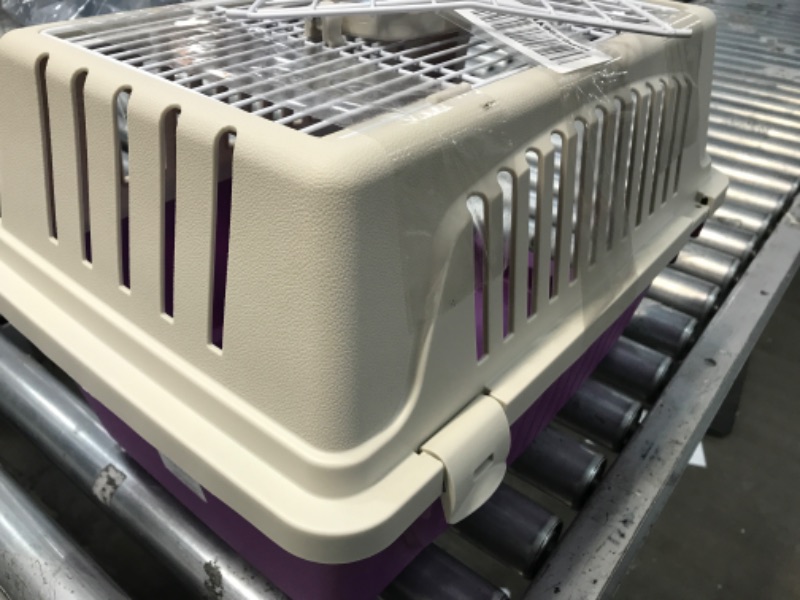 Photo 2 of **MISSING CLIPS ON SIDE** Ferplast Atlas Pet Carrier | Small Pet Carrier for Dogs & Cats w/Top & Front Door Access 19-Inch Light Purple