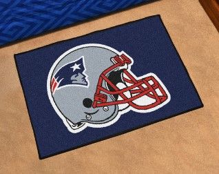 Photo 1 of 19" x 30" Blue and Gray NFL New England Patriots Rectangular Starter Mat
