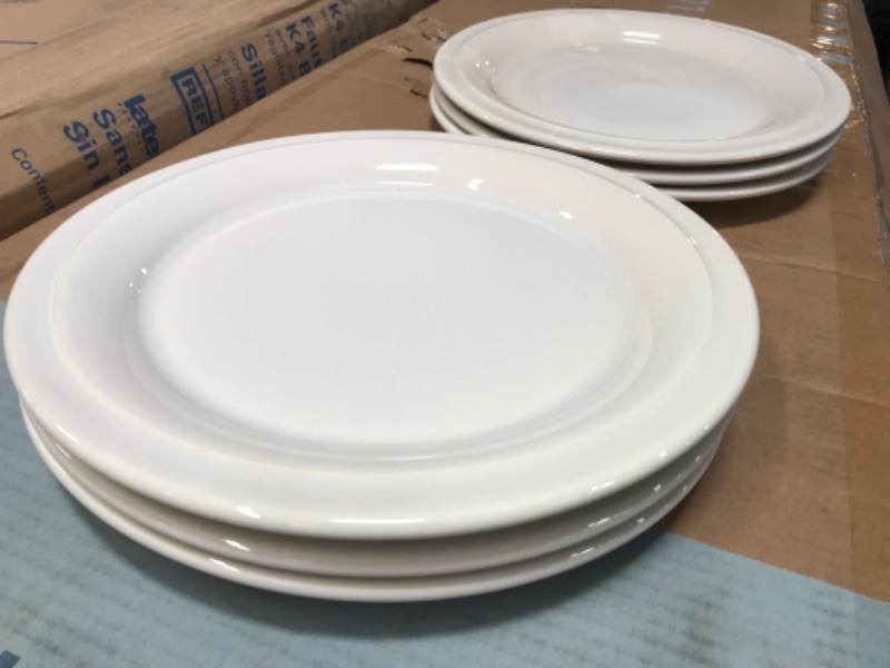 Photo 2 of **SET OF 6** 10" Porcelain Woodbridge Dinner Plates White - Threshold™