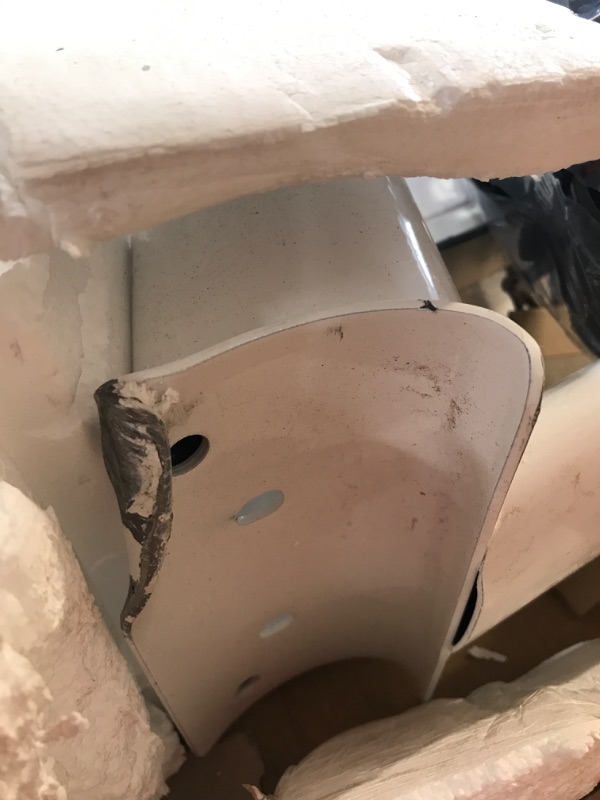 Photo 3 of **DAMAGE TO BOTTOM** MEKBELT Exercise Bike, Indoor Cycling Stationary Bike Supports Bluetooth Connection, Smart Magnetic Bike with 100 Level Resistance Works with Multiple Fitness Apps for Home Use A-White