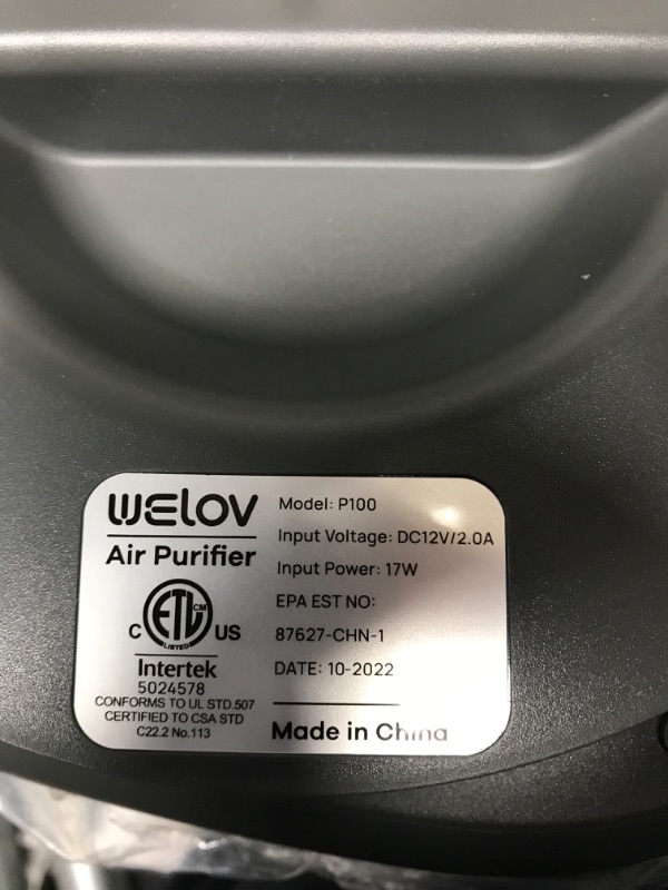 Photo 3 of Air Purifiers for Bedroom: Welov H13 True HEPA Air Purifiers for Pets Allergens Removal to 0.1 Microns, 23db Quiet, Night Light, Air Cleaner Odor Eliminator for Pet Hair Pollen Smoke Dust, Ozone Free P100 Grey