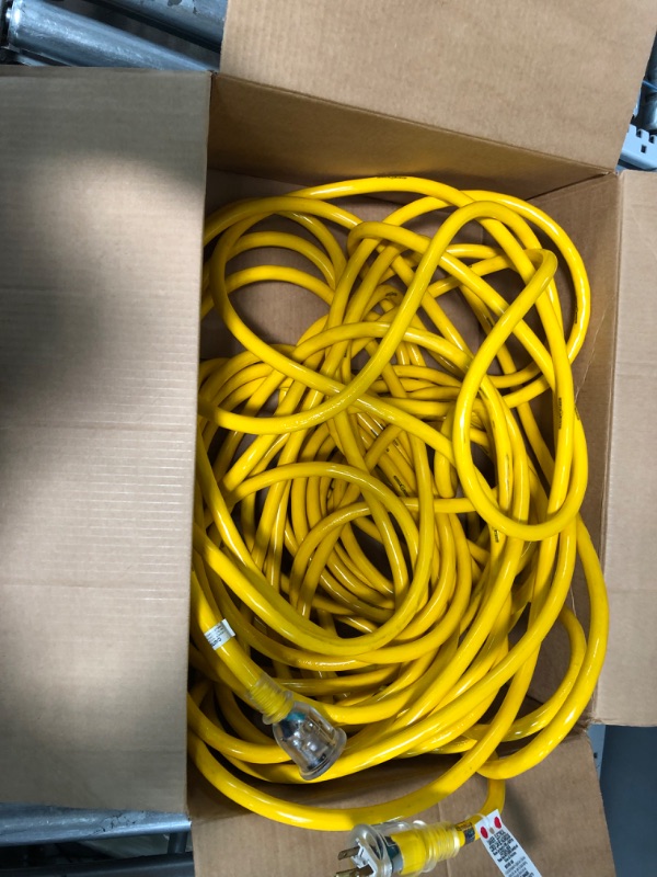 Photo 2 of 2992 10/3 SJTW 100-Foot Extra Heavy-Duty Premium Contractor Extension Cord with Lighted End, 125V/20A/2500W 100 ft