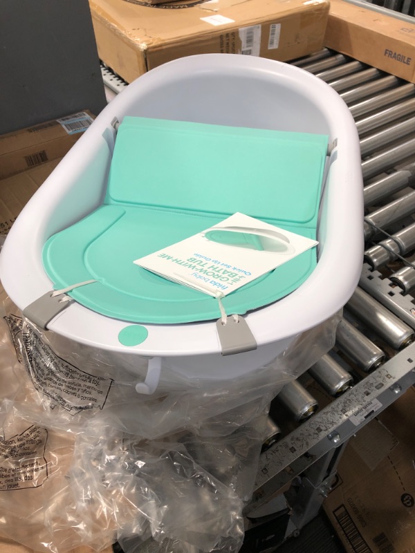 Photo 2 of 4-in-1 Grow-with-Me Bath Tub by Frida Baby Transforms Infant Bathtub to Toddler Bath Seat with Backrest for Assisted Sitting in Tub