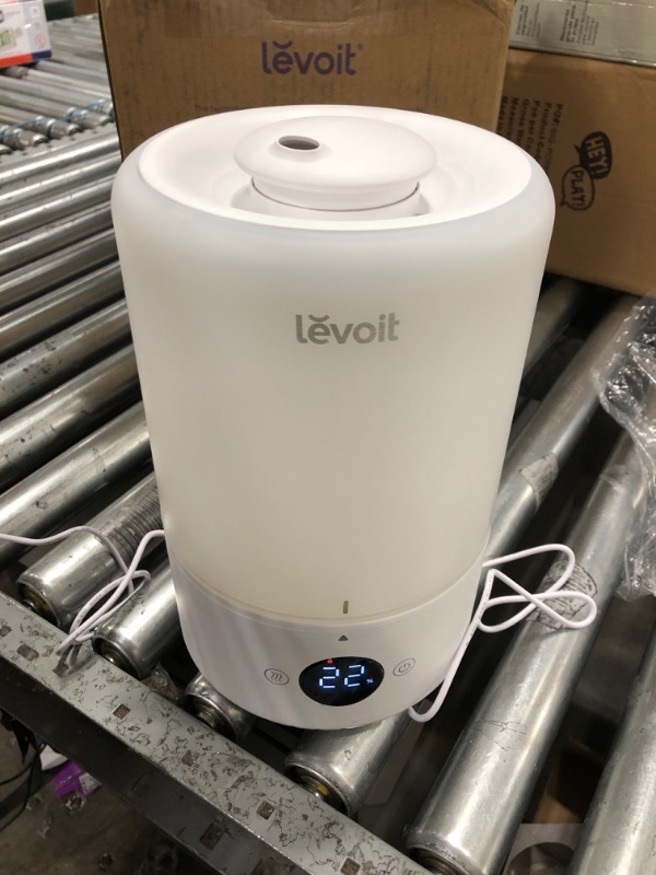 Photo 3 of **TESTED/ TURNS ON** LEVOIT Smart Cool Mist Humidifiers for Bedroom, Top Fill Essential Oil Diffuser, Auto Humidity Adjustment with Sensor, Remote Control, Ideal for Baby Nursery and Plants, Quiet, Ultrasonic, 3L, White