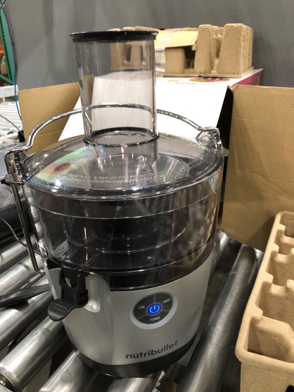 Photo 5 of ***tested/ turns on** NutriBullet Juicer Pro Centrifugal Juicer Machine for Fruit, Vegetables, and Food Prep, 27 Ounces/1.5 Liters, 1000 Watts, Silver, NBJ50200