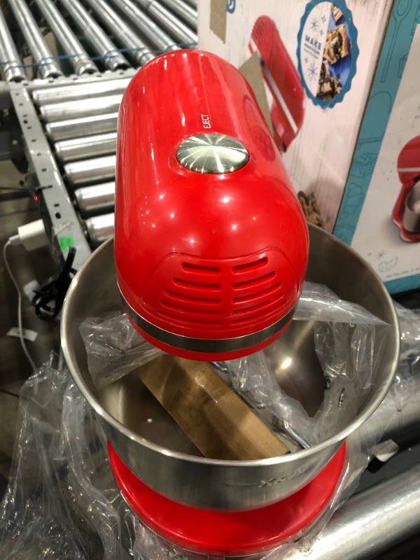 Photo 2 of ***tested/ turns on** Delish by DASH Compact Stand Mixer, 3.5 Quart with Beaters & Dough Hooks Included - Red 3.5 Quart RED