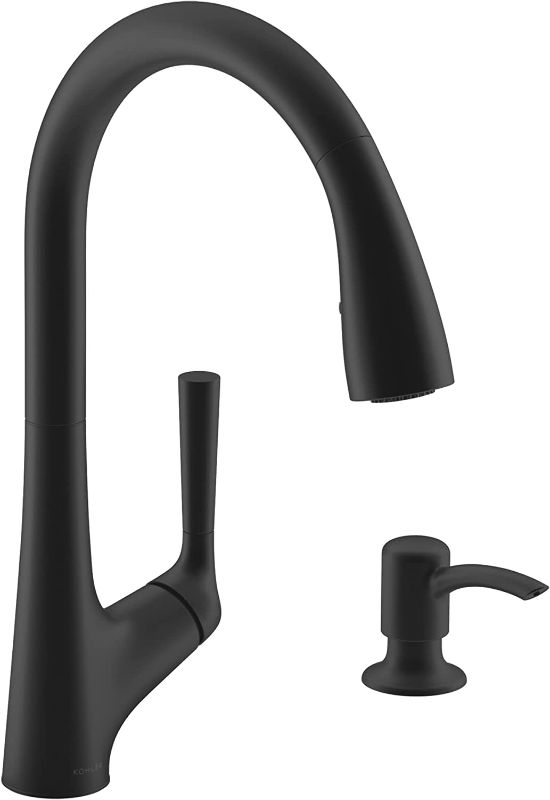Photo 1 of  USED. KOHLER R77748-SD-BL Malleco Touchless Pull Down Kitchen Sink Faucet with Soap/Lotion Dispenser in Matte Black
