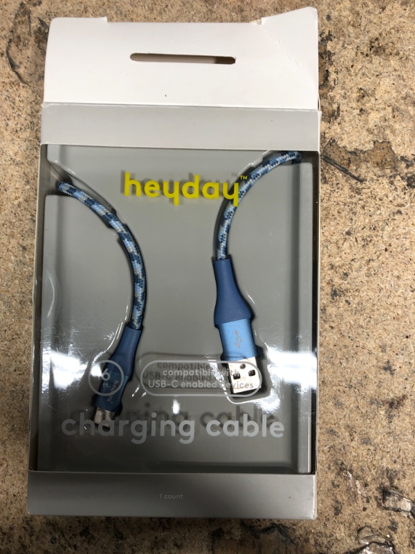 Photo 1 of Heyday 6' USB-a to USB-C Braided Cable - Blue Twilight
