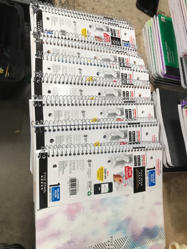Photo 1 of 9PK-Five Star College Ruled 1 Subject Endurance Spiral Notebook COLORS VARY 