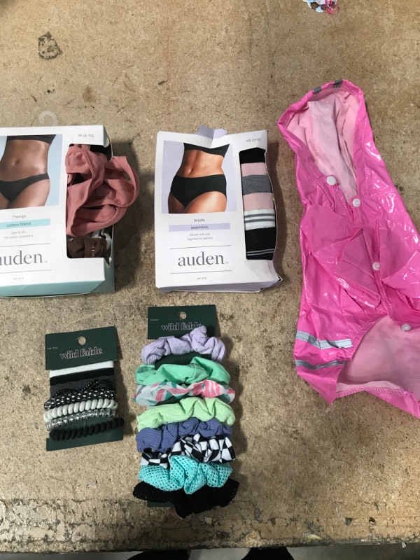 Photo 1 of 5PK BUNDLE OF ASSORTED WEARABLE ITEMS/SMALL PINK DOG COAT