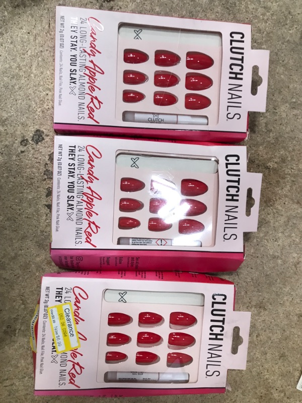 Photo 1 of 3PK-CLUTCH FASLE NAILS-RED