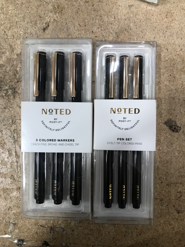 Photo 1 of 2PK-Noted by Post-it®, Black Pens/MARKERS Felt Tip, Ink Color Matches Barrel