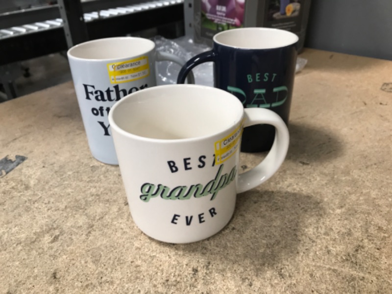 Photo 1 of 3PK- ASSORTED PARKER LANE DAD/GRANDPA MUGS MIXED STYLES