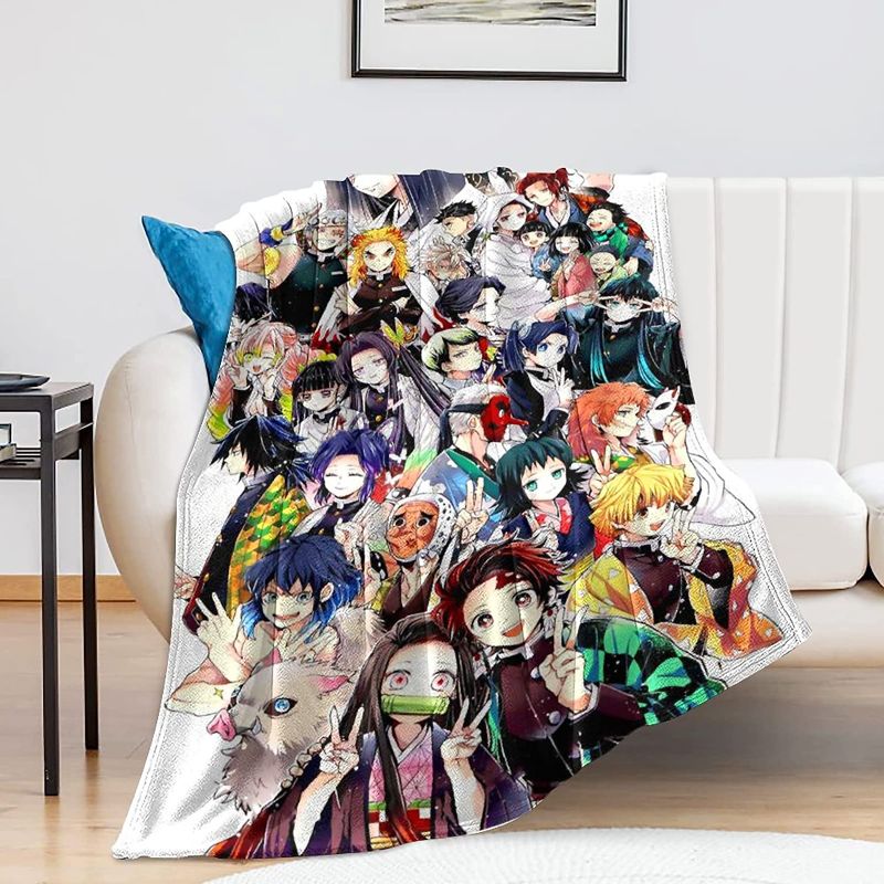 Photo 1 of *Stock Photo for Reference* Anime Blanket Lightweight Bedding Super Soft Flannel Throw Blankets for Bed Living Room Couch Sofa for Kids Adults 50"x40"
