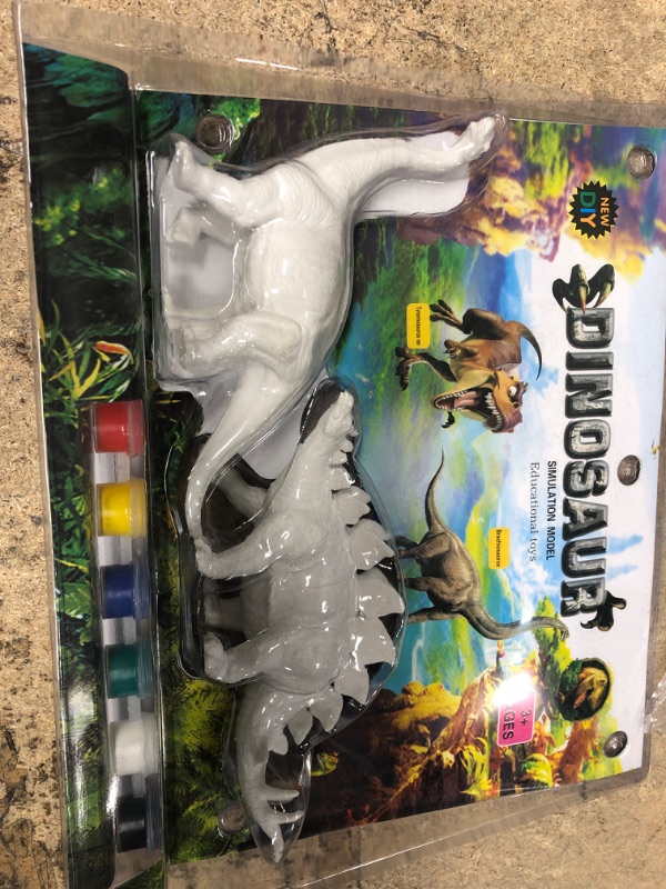 Photo 2 of 3D Painting Dinosaurs Toys Kids Arts Crafts Set Dino Toy DIY Painting Kit Decorate Your Own Dinosaur Figures DIY Dinosaur Arts Crafts for Boys ( Brachiosaurus + Stegosaurus)