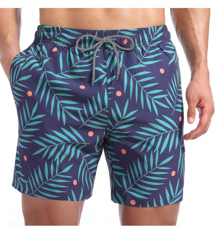 Photo 1 of Biwisy Mens Swim Trunks Quick Dry Beach Shorts Mesh Lining Swimwear Bathing Suits with Pockets