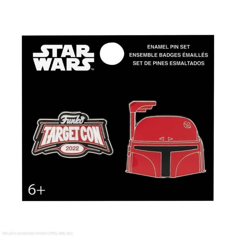 Photo 1 of 2 pack -Funko POP! Pins: Star Wars - Boba & Logo Red Chrome Target 2pk
