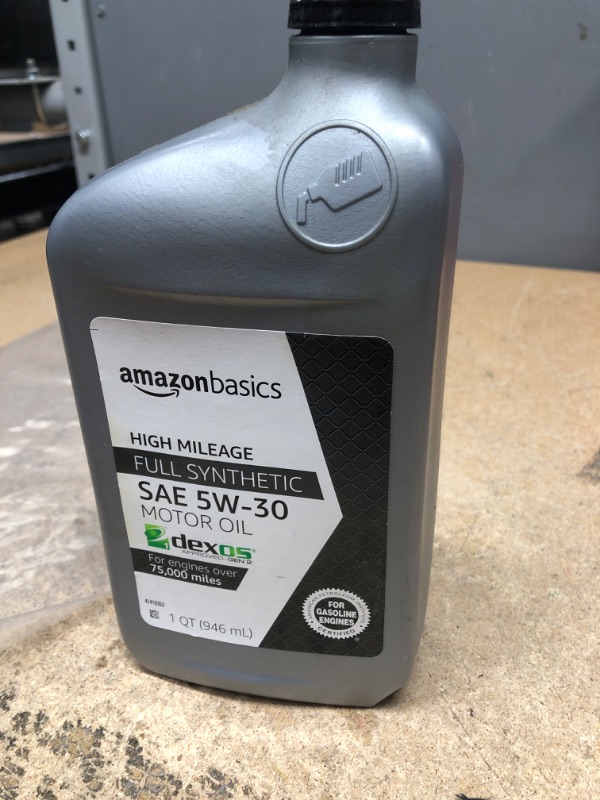 Photo 1 of **ONLY 1 BOTTLE ***Amazon Basics High Mileage Motor Oil, Full Synthetic, SN Plus, dexos1-Gen2, 5W-30, Quart Size, High Mileage - Full Synthetic 1 Quart  