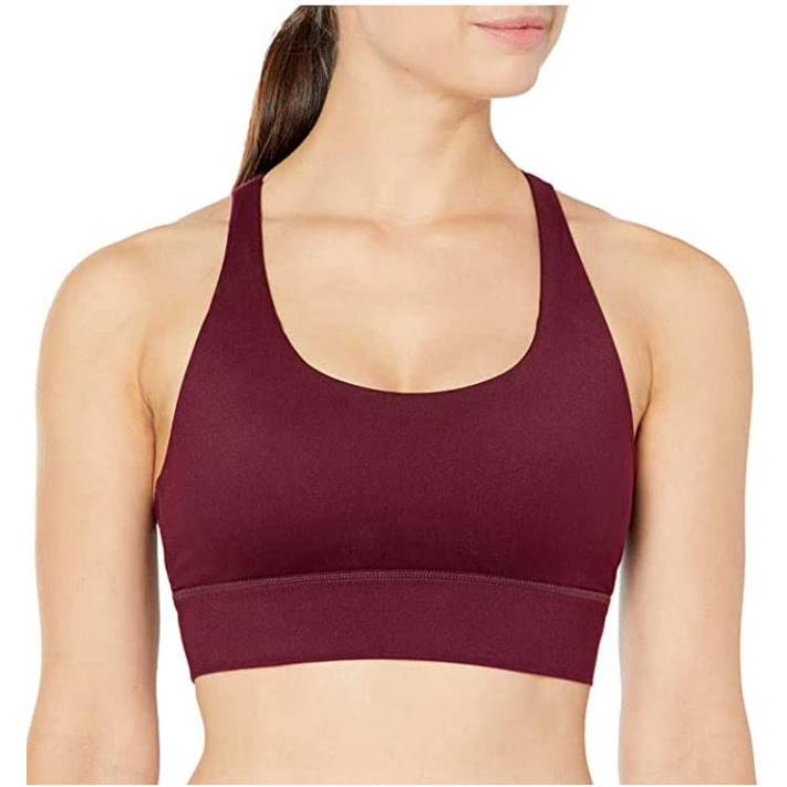 Photo 1 of Core 10 Women's All Day Comfort Strappy Longline Yoga Sports Bra with Removable Cups Medium Red