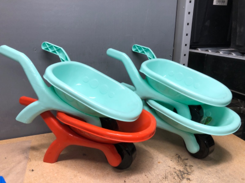 Photo 2 of 4 Count Bundle Plastic Wheelbarrows
