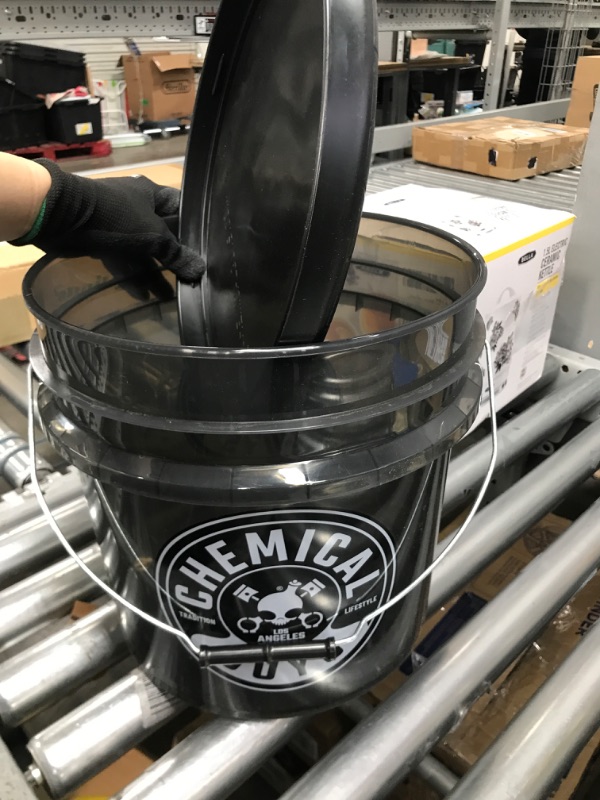 Photo 3 of Chemical Guys ACC161 Heavy Duty Smoked Obsidian Black Detailing Bucket (4.5 Gal) and Bucket Lid (For Car Wash, Boat, Truck, RV, Fishing & More)